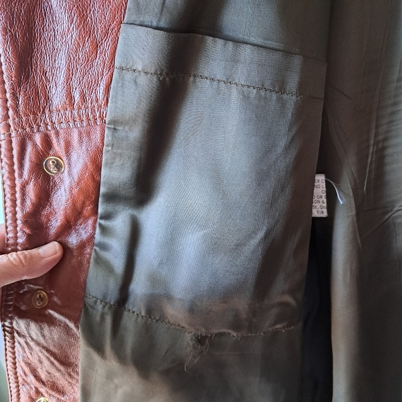 Vintage Grais 70's Glazed Aniline Cabretta Leather Jacket SZ 42L - Picture 7 of 14